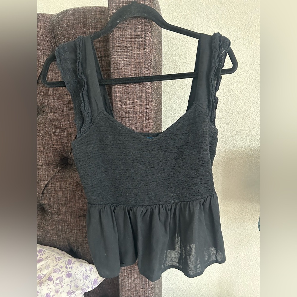 Old Navy Black Lace Strap Tank Top